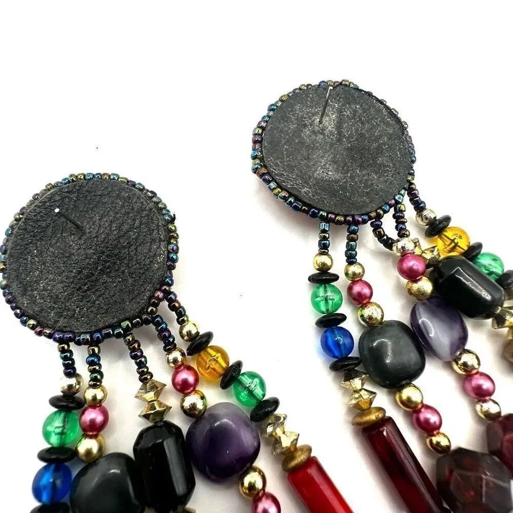 Beaded statement earrings - Picture 8 of 9